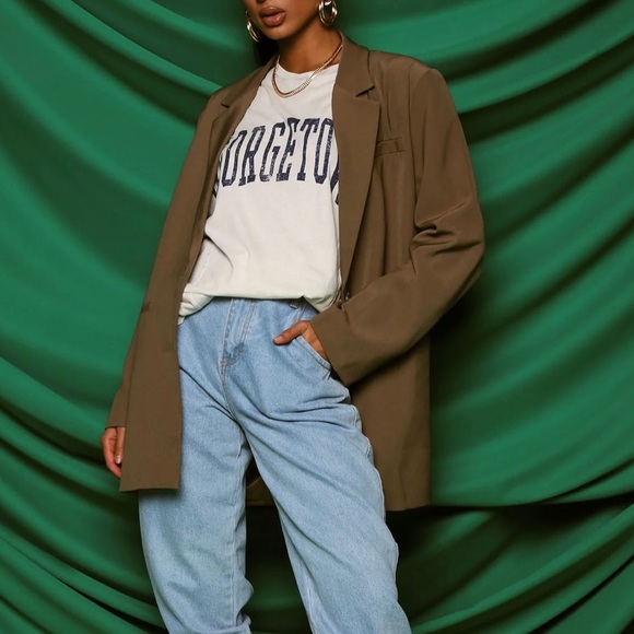 Fashion Nova- Oversized Blazer in Olive - Picture 1 of 5
